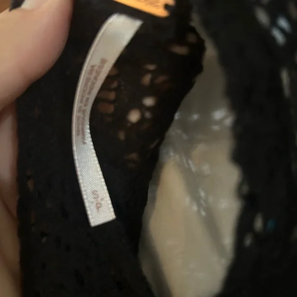 NWT Free People 2 fer 1 Black Comb Dress Size Small - Picture 7 of 10